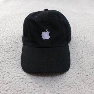 Apple Computer Logo Black Dad Hat Baseball Cap Adjustable Strapback Twill Cord